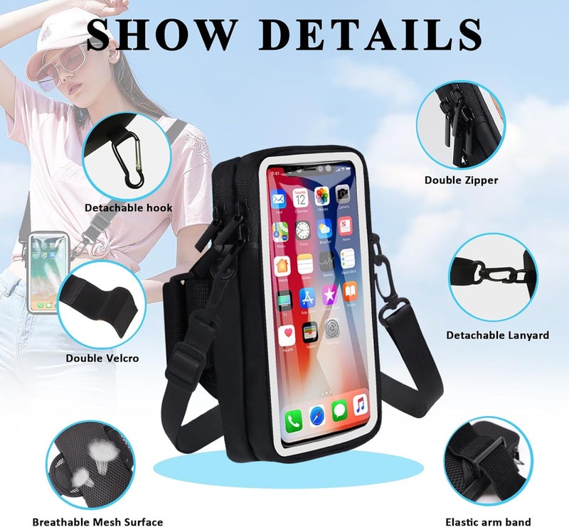 MOVOYEE Phone Holder for Running Armband, Cell Phone Purse Small Crossbody Bags for Women Kids, Sports Arm Bag for Men iPhone,Galaxy,Smartphones Carrier Pouch Fit Workout,Exercise,Gym,Hiking,Walking - Image 4